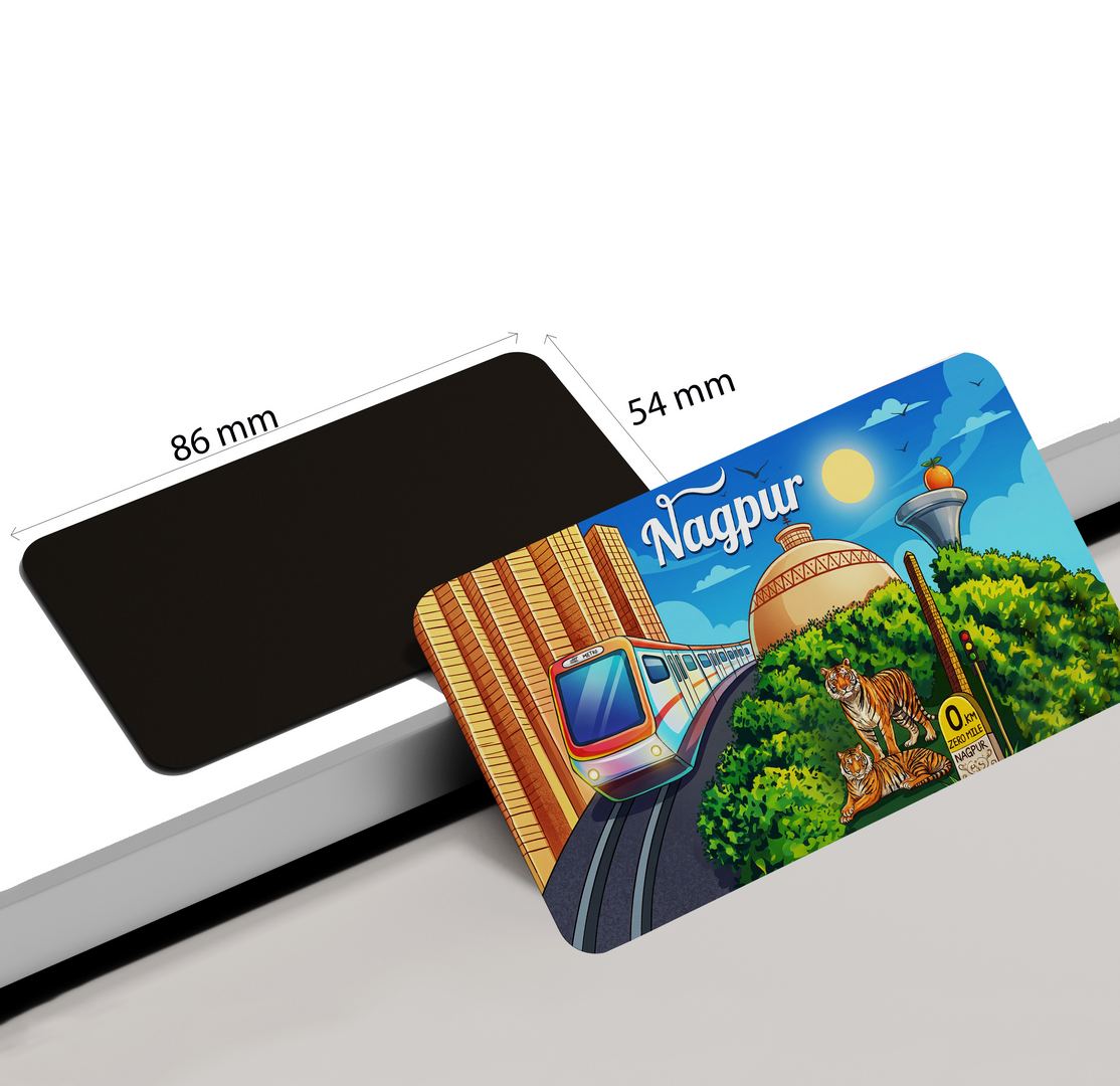 dhcrafts Multicolor Maharashtra Nagpur Design Rectangular Fridge Magnet Pack of 1 (8.6cm x 5.4cm)